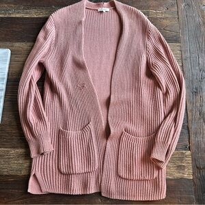 Madewell | Blush Ribbed Open Cardigan M